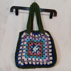 Granny Square Crochet Tote Bag Reusable Shopper Bag Handmade Bag-for-Life
